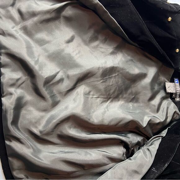 Vintage Black Velvet Gold Stud Lined Formal Bolero Jacket Medium 1991 Holiday - Picture 6 of 10